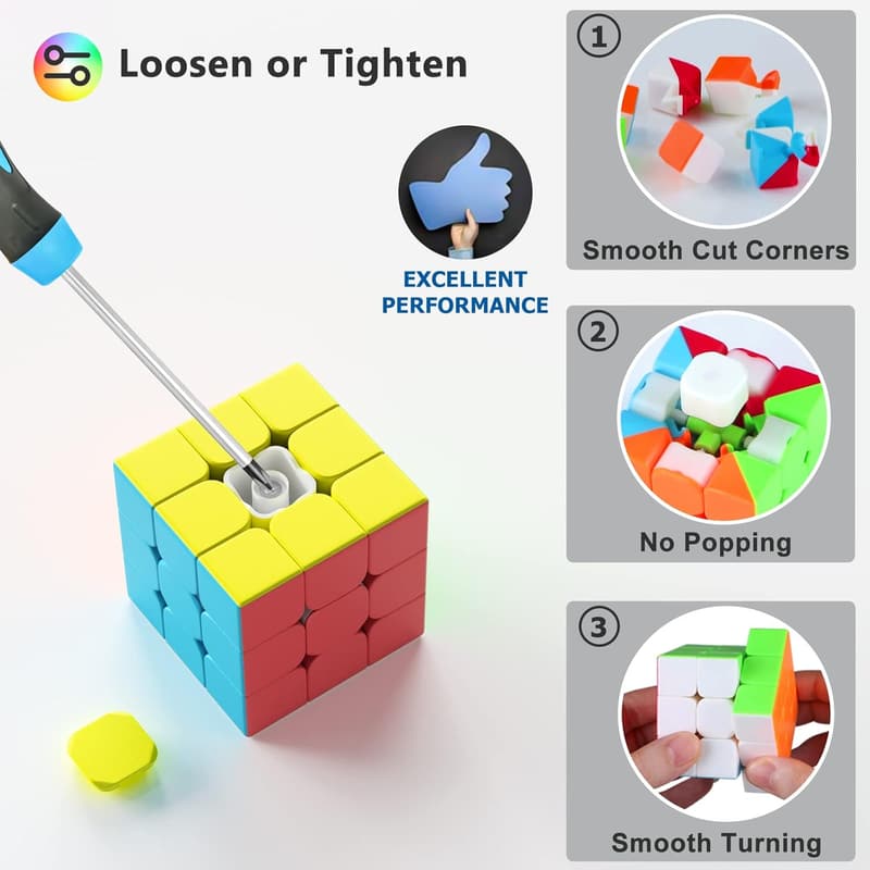 Puzzle Speed Cube Set - 10 Pack Magic Cube Party Favors