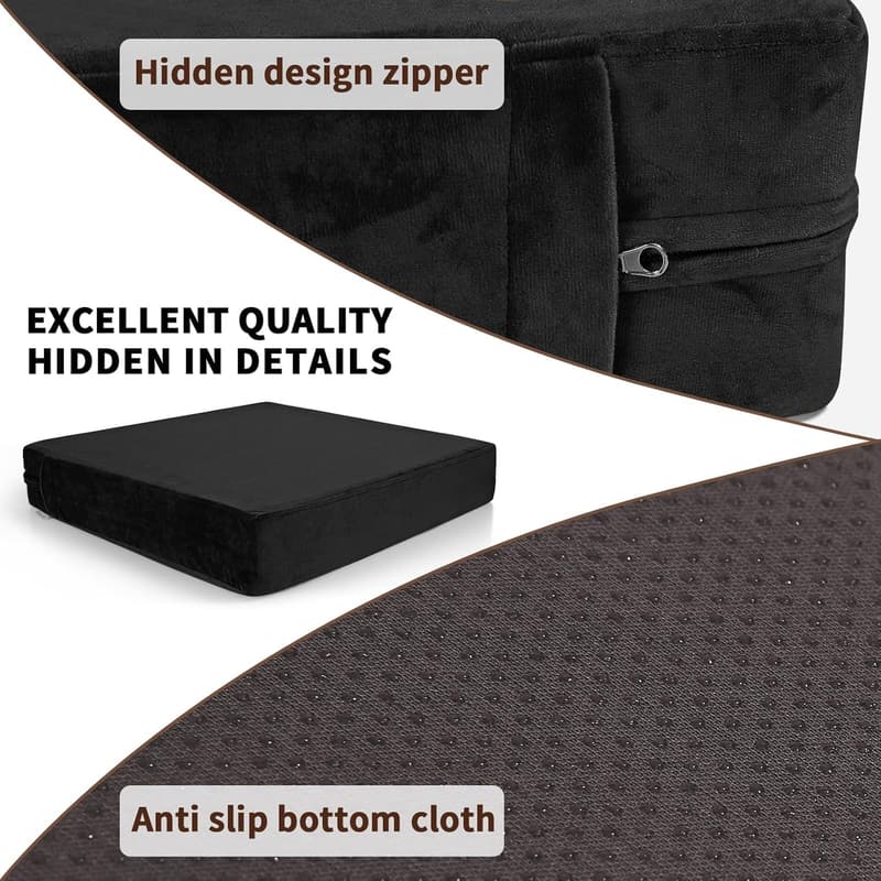 Thickened Black Foam Chair Cushion for Elderly Recliners