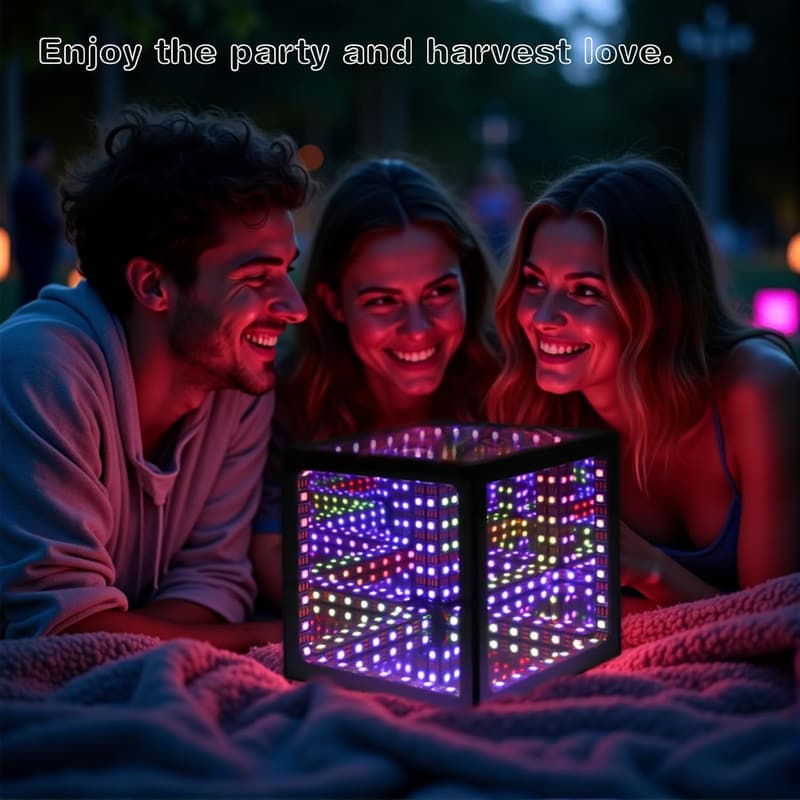 Multicolor LED Hyper Cube Table Lamp with Sound & App Control