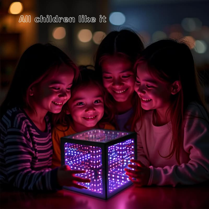 Multicolor LED Hyper Cube Table Lamp with Sound & App Control