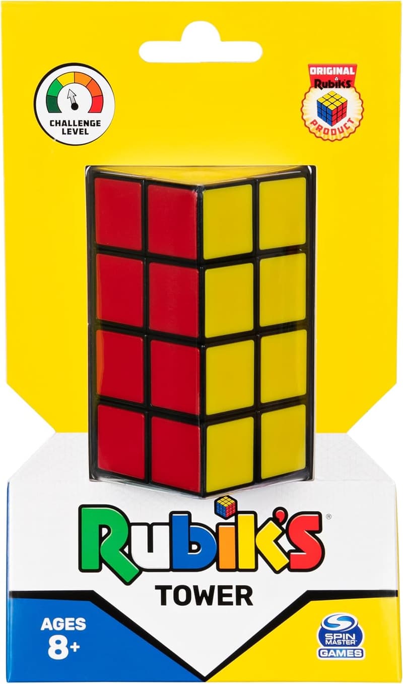 Complex Color-Matching 2x2x4 Rubik's Tower Puzzle for Ages 8+