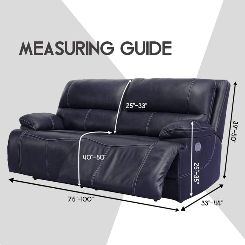 Extra Wide Reclining Love Seat Slipcover - Light Grey