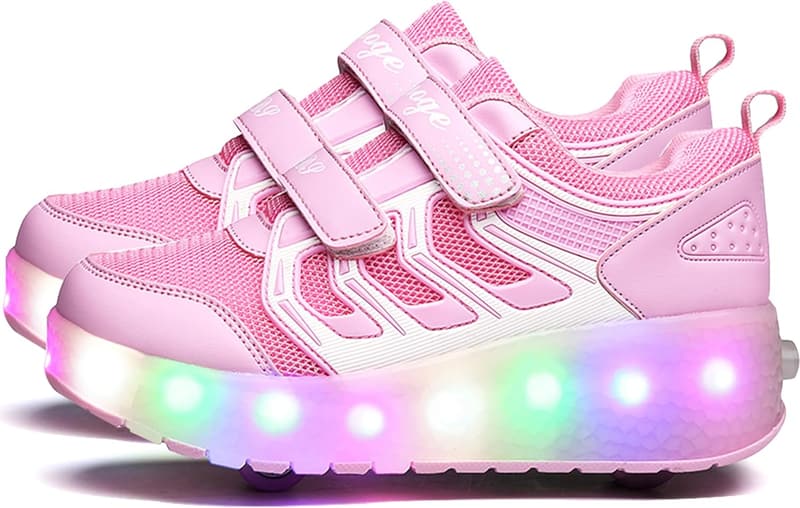 LED Light-Up Roller Sneakers for Kids - USB Rechargeable