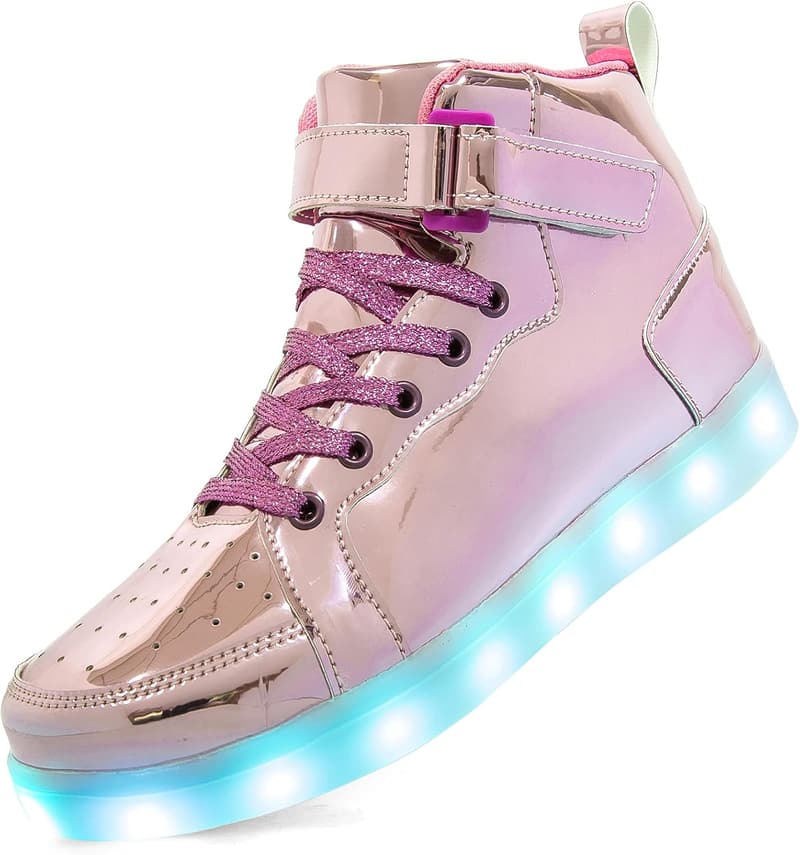 Flashing LED High Top Sneakers with USB Charging for Teens