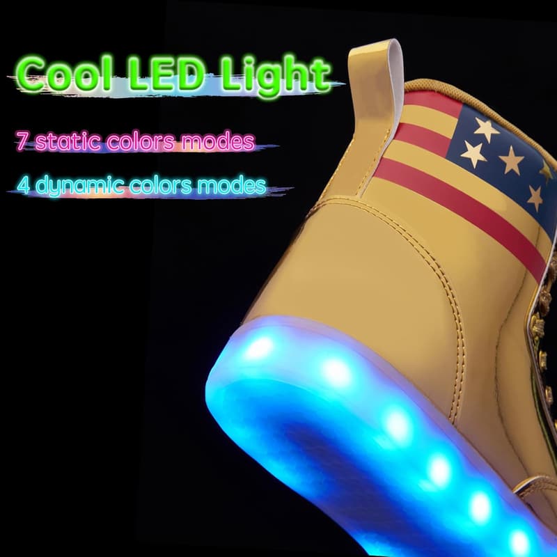 Halloween LED Glitter High Top Sneakers for Couples