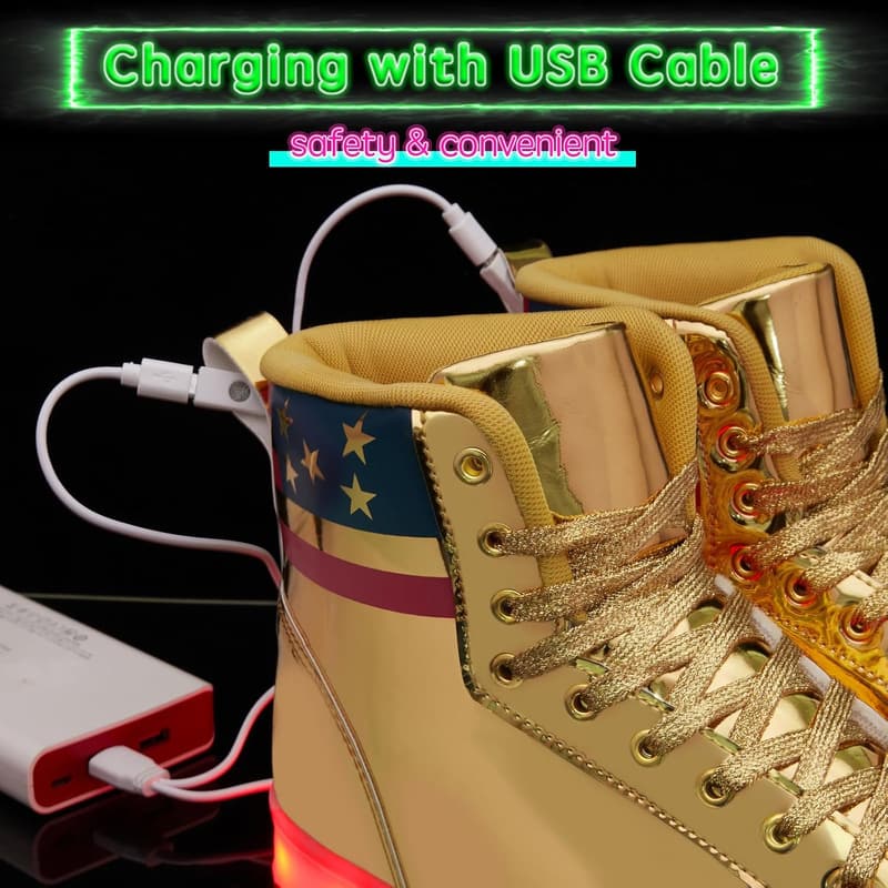 Halloween LED Glitter High Top Sneakers for Couples