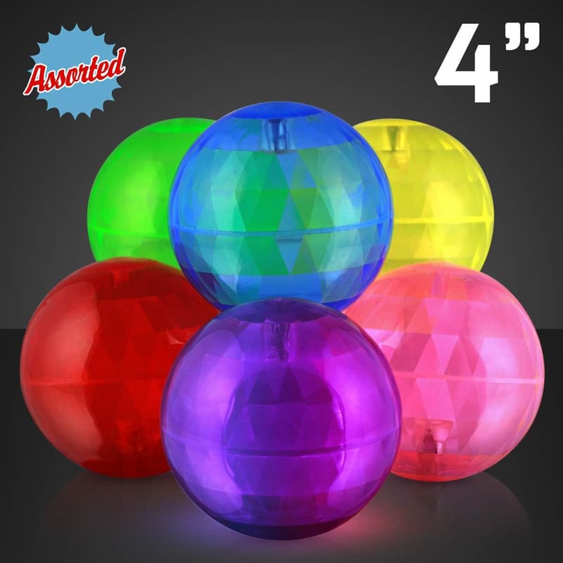 LED Flashing Bouncy Balls - Assorted Colors (Set of 6)
