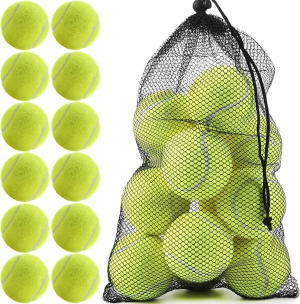Beginner Tennis Balls – 12 Pack High Elasticity with Mesh Bag