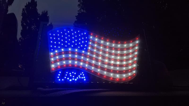 Fourth of July LED Flashing American Flag Decoration