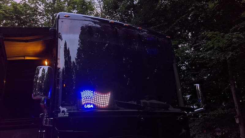 Fourth of July LED Flashing American Flag Decoration