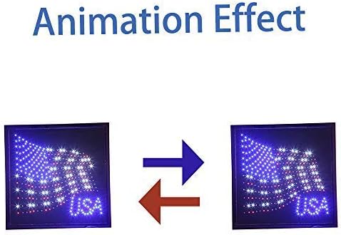 LED American Flag Wall Sign with Animated Lighting, 19