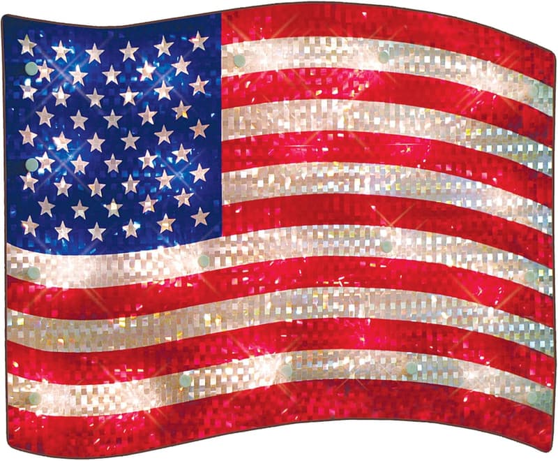 Patriotic Lighted Window Decoration - Multicolor Old Glory