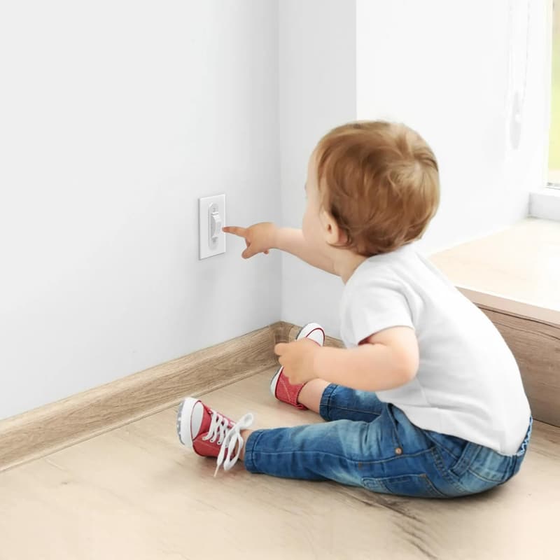 Child Proof Light Switch Cover Guard - 2 Pack, White