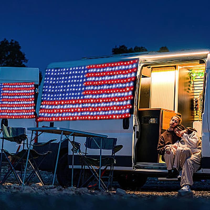Patriotic LED String Lights for Memorial Day & 4th of July