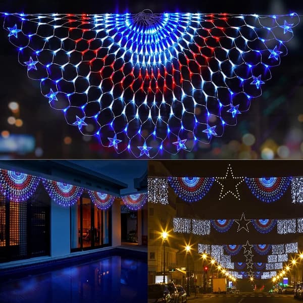 4th of July Waterproof American Flag LED Lights - 243 LEDs