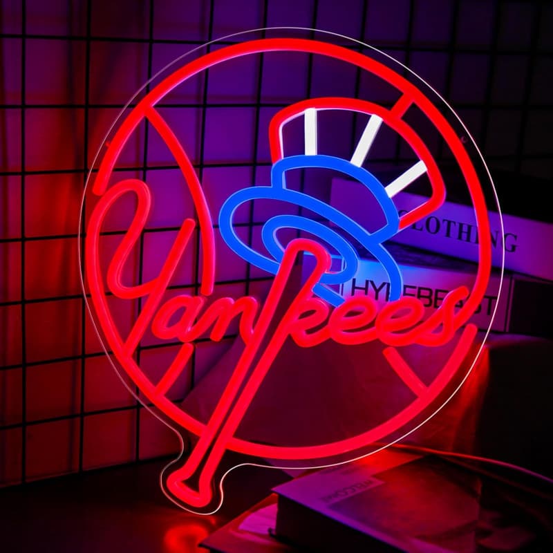 Baseball Neon Sign Wall Decor – LED Lights for Game Room