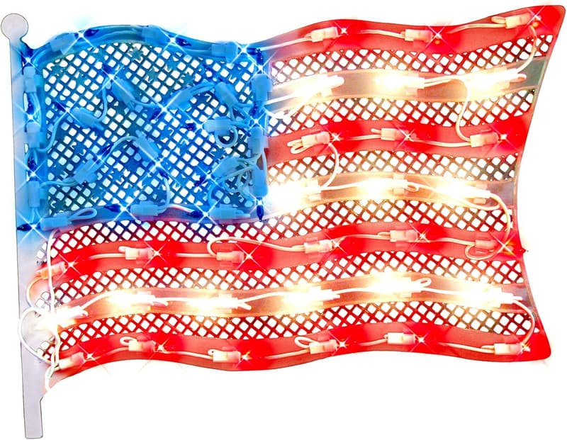 Lighted Patriotic Window Decoration - Grand Old Flag