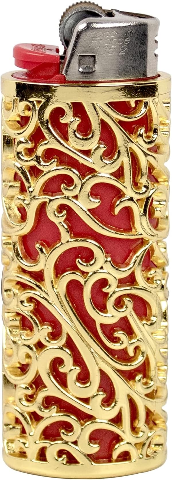 Gold Vintage Metal Lighter Case Sleeve for BIC Type J6