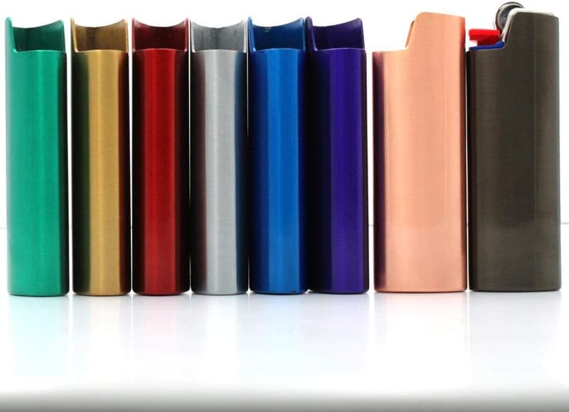 8-Piece Metal Lighter Case Set for BIC Full Size Lighters