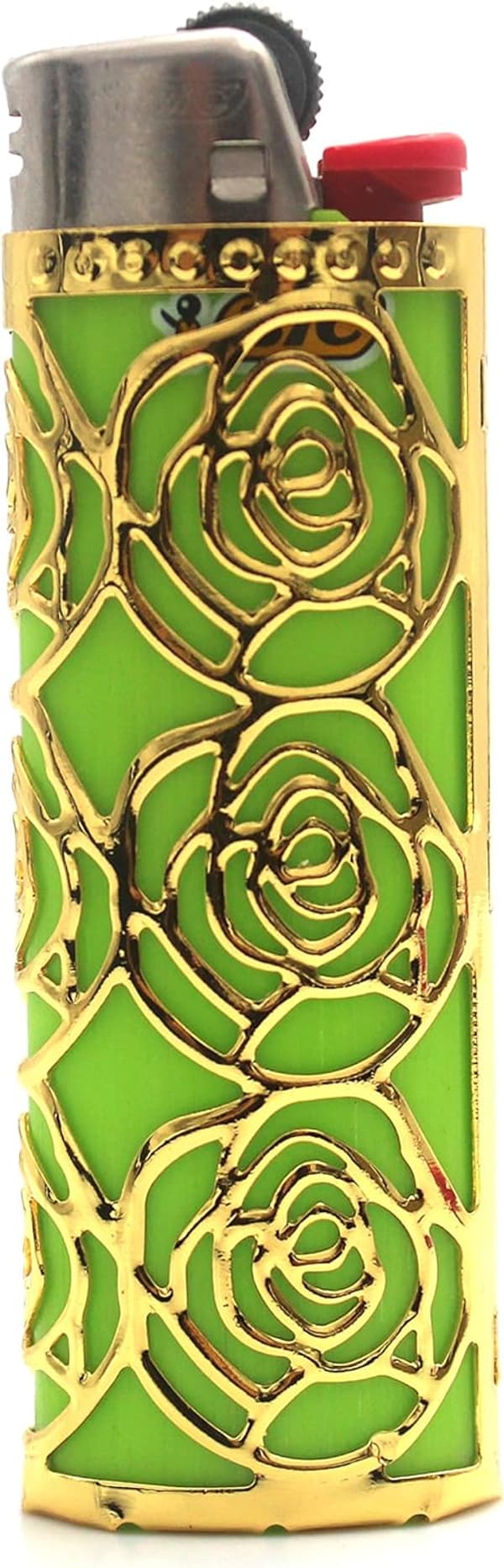 Hollow Design Metal Lighter Case for BIC Full Size – Rose Gold