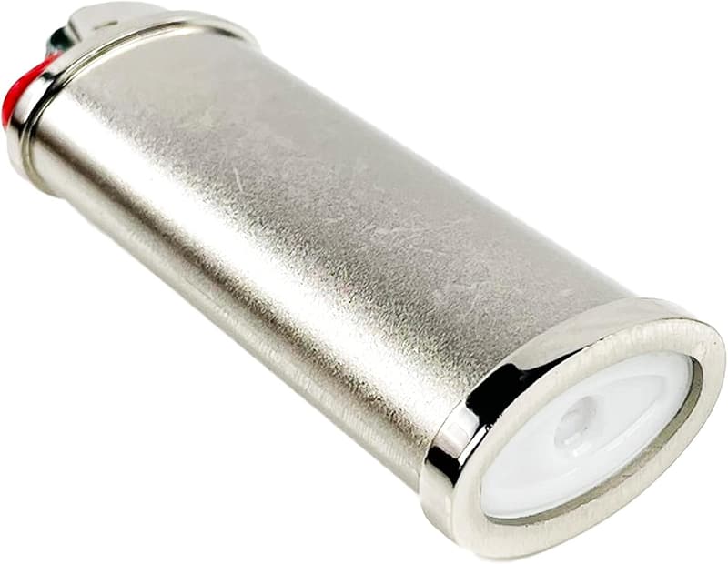 Reusable Metal Lighter Case Sleeve for Bic Lighters (Silver)