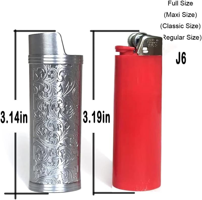 Vintage Floral Engraved Lighter Case Covers - 2 Pack
