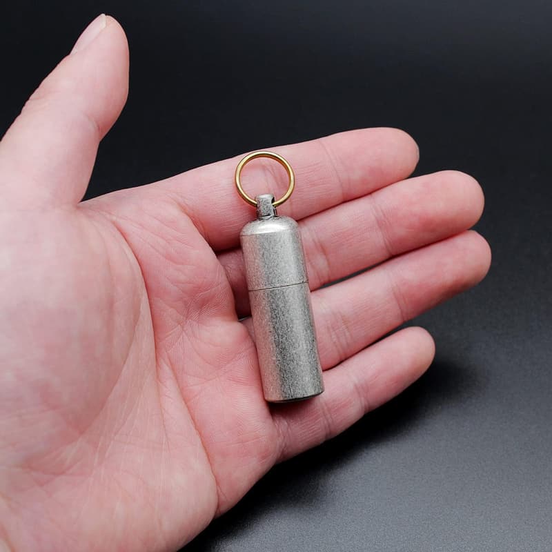 Portable Mini Brass Keychain Lighter - Waterproof Survival Tool