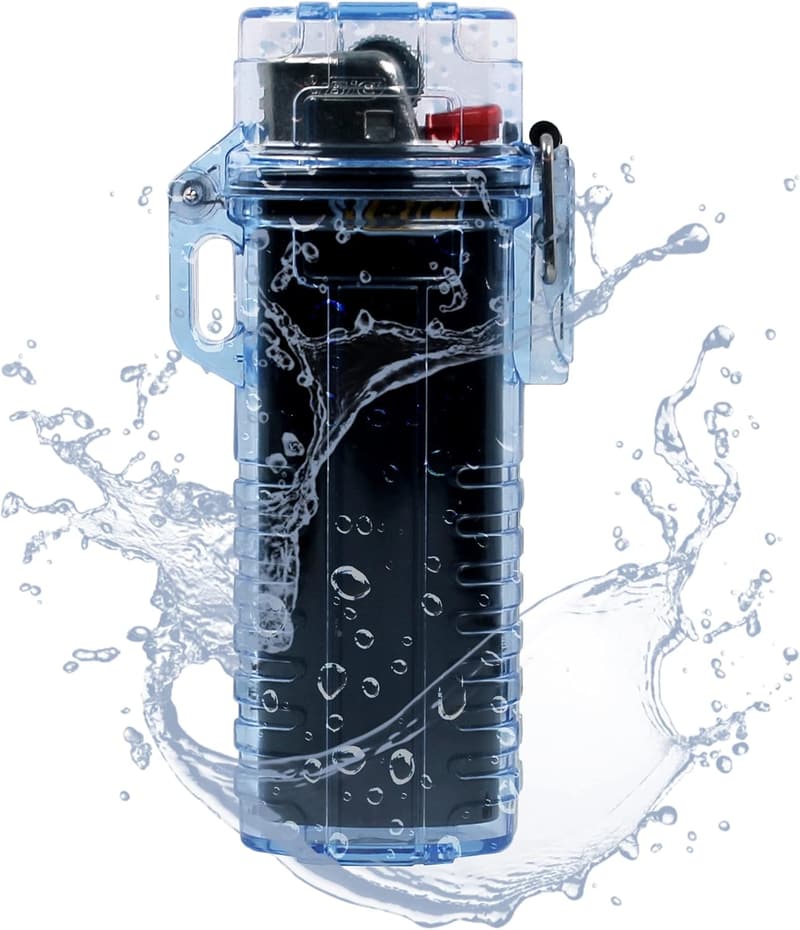 Waterproof EDC Lighter Case for BIC Regular Lighters - Blue