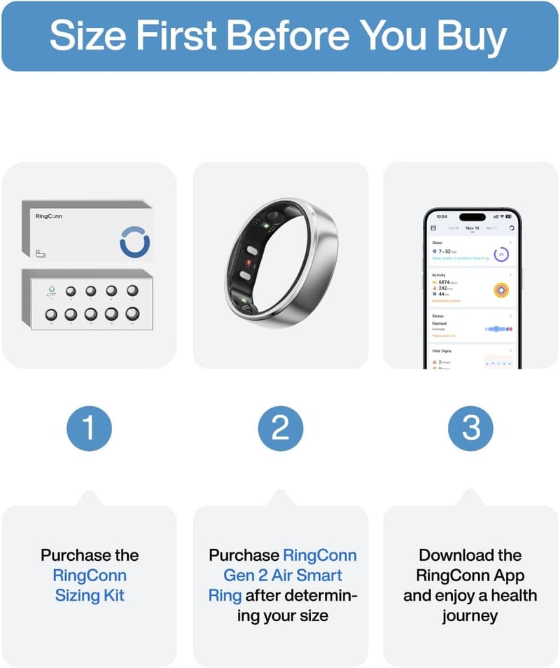 Ultra-Thin AI Smart Ring with 10-Day Battery Life for All