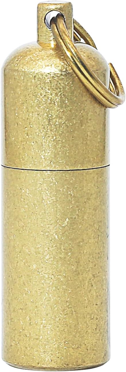 EDC Mini Brass Peanut Lighter Keychain - Waterproof Emergency Fire Starter
