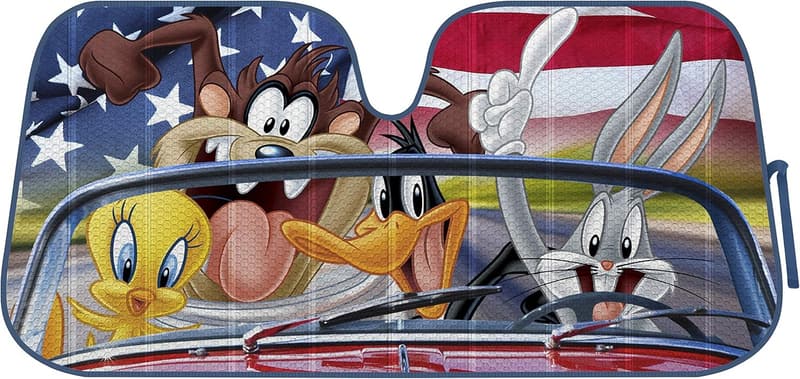 Looney Tunes Folding Auto Sunshade - UV Block for Cars/SUVs