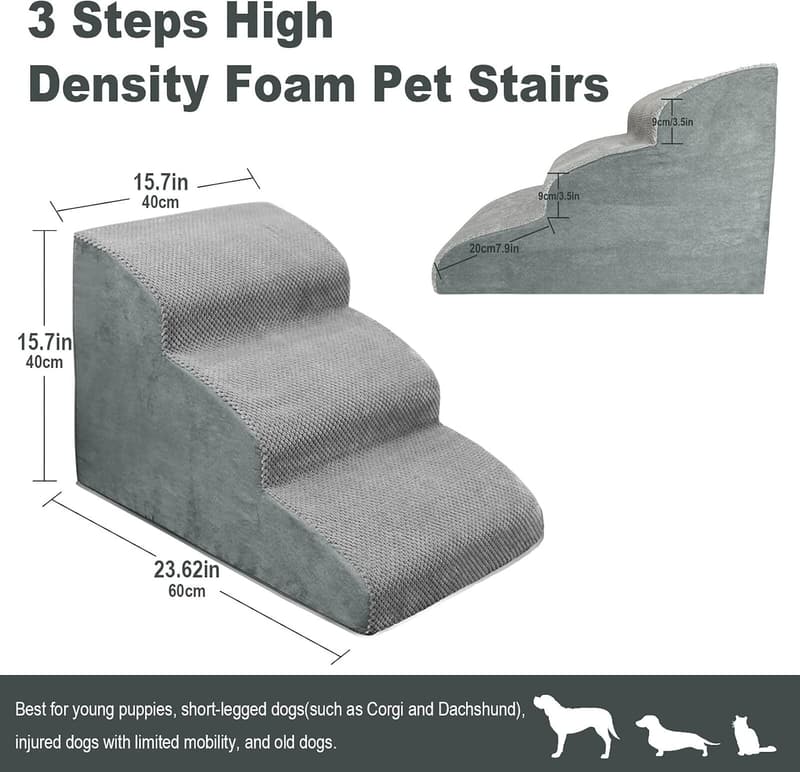 Non-Slip Foam Pet Stairs for Older Dogs and Cats