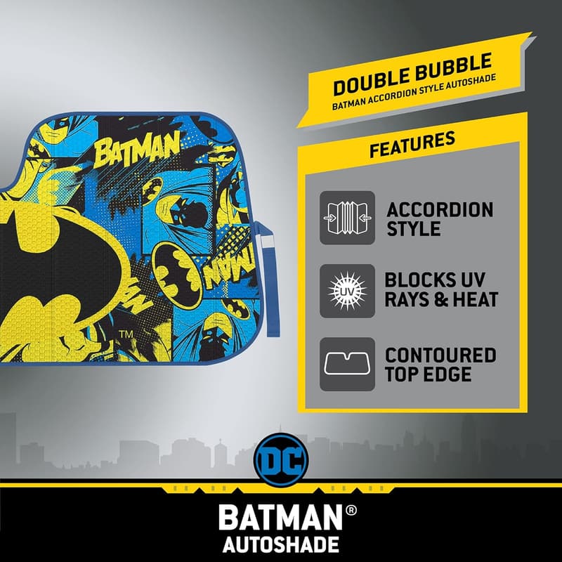 Classic Batman Accordion Folding Car Window Shades - 58 x 27 in