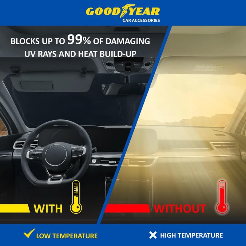 Goodyear Foldable Sunshade for 2015-2023 Ford Mustang