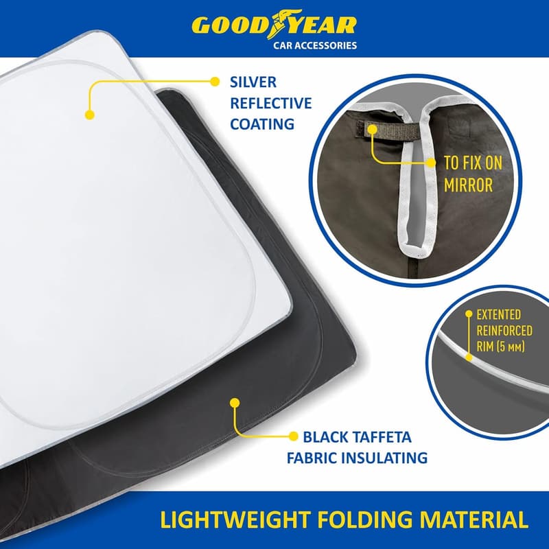 Goodyear Foldable Sunshade for 2015-2023 Ford Mustang