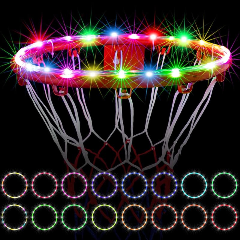 Remote Control LED Basketball Hoop Lights - 17 Colors, Waterproof
