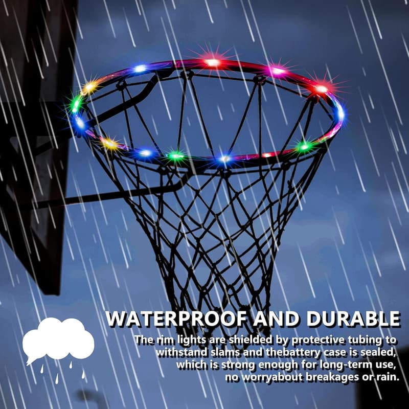 Remote Control LED Basketball Hoop Lights - 17 Colors, Waterproof