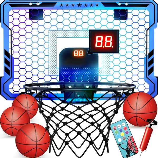 Indoor Mini Basketball Hoop Set with 4 Balls