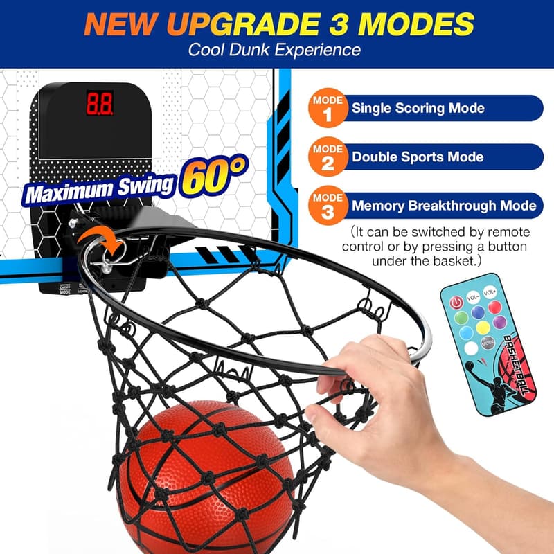 Indoor Mini Basketball Hoop Set with 4 Balls