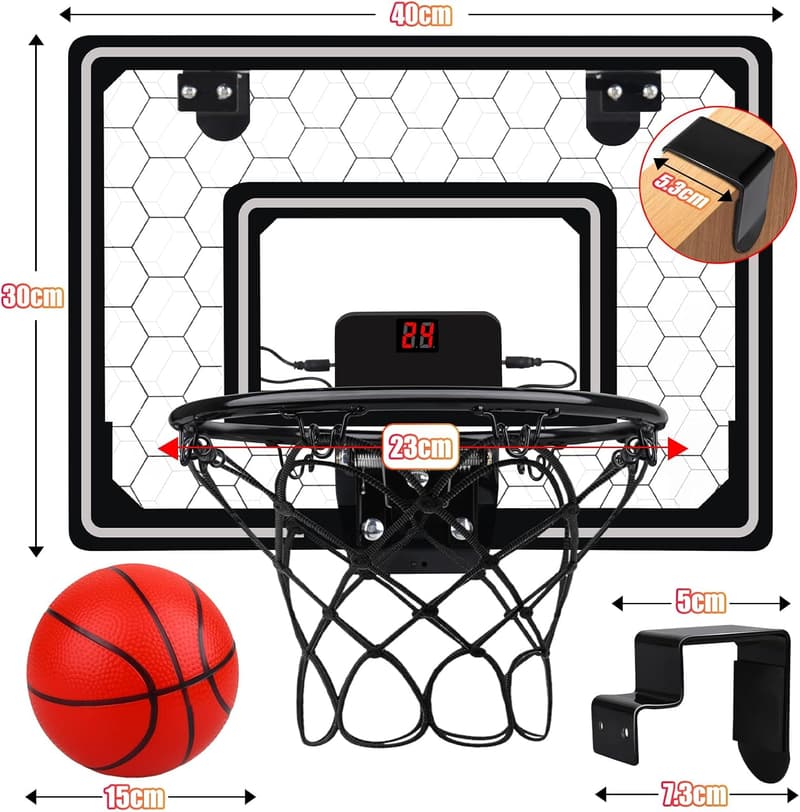 LED Mini Basketball Hoop with Scoreboard for Kids