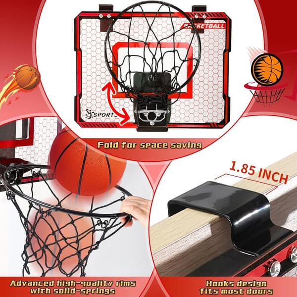 Indoor LED Mini Basketball Hoop with Scoreboard for Kids
