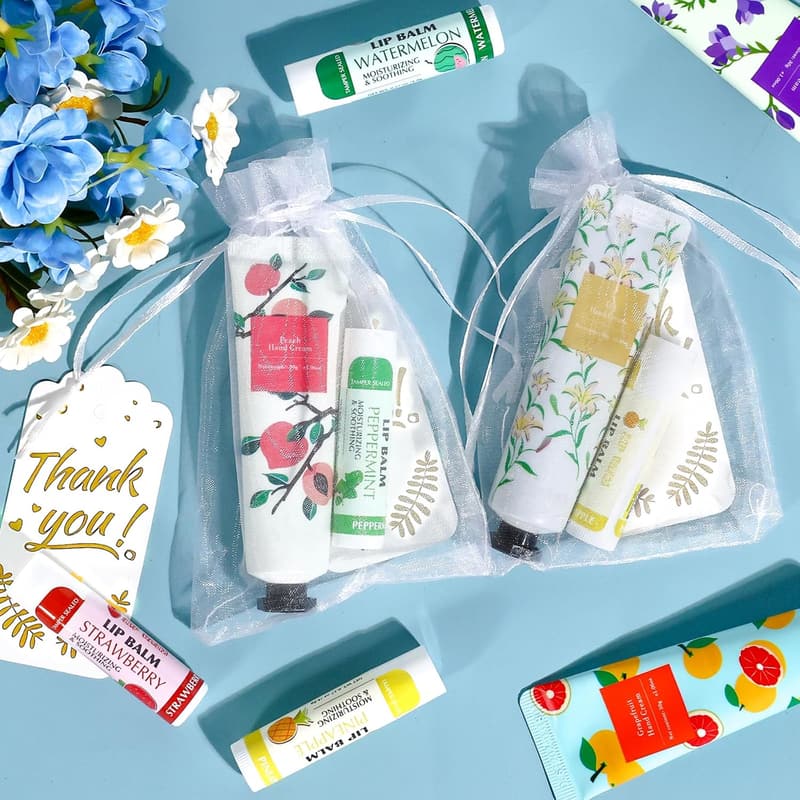Baby Shower Hand Cream & Lip Balm Set with Thank You Card