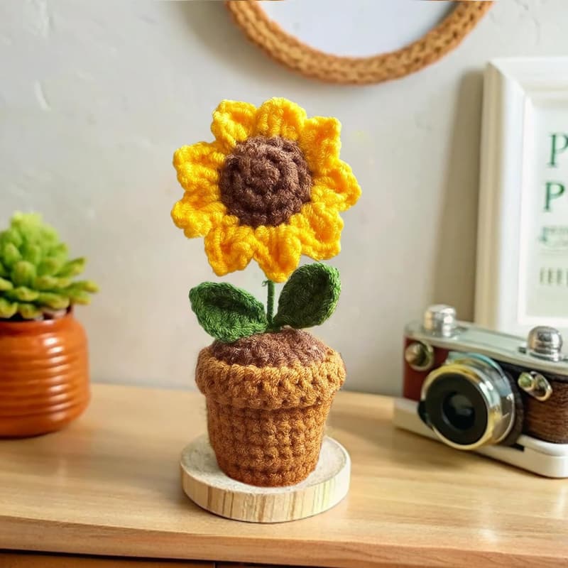 Teacher Appreciation Crochet Sunflower Gift