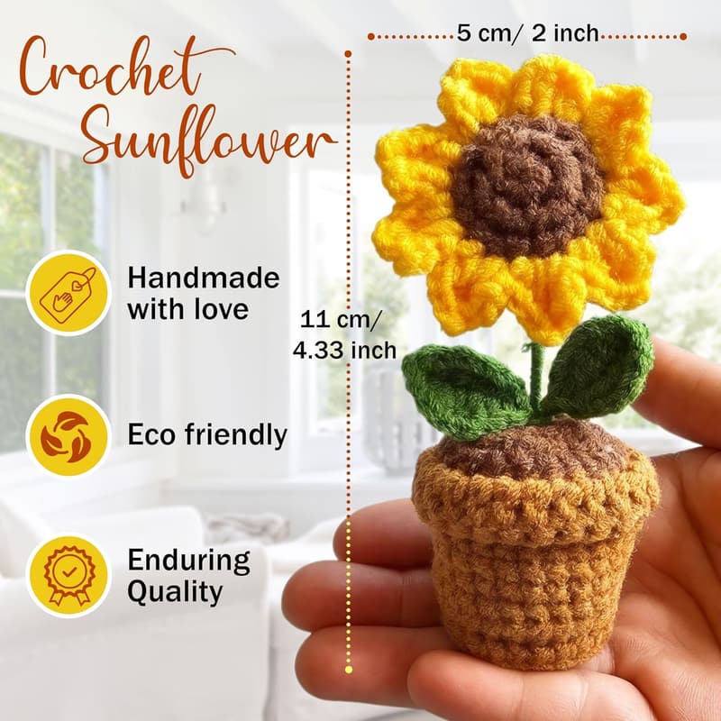 Teacher Appreciation Crochet Sunflower Gift
