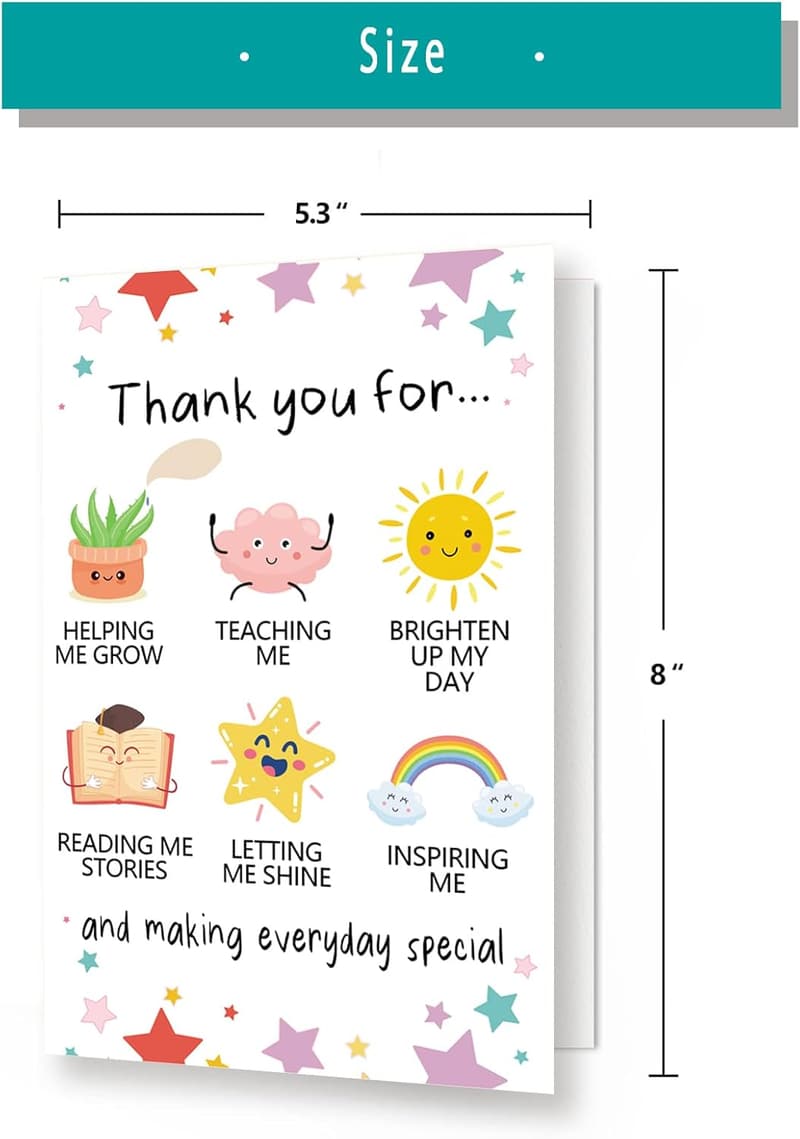 Teacher Appreciation Thank You Card – Cute Gift for Educators