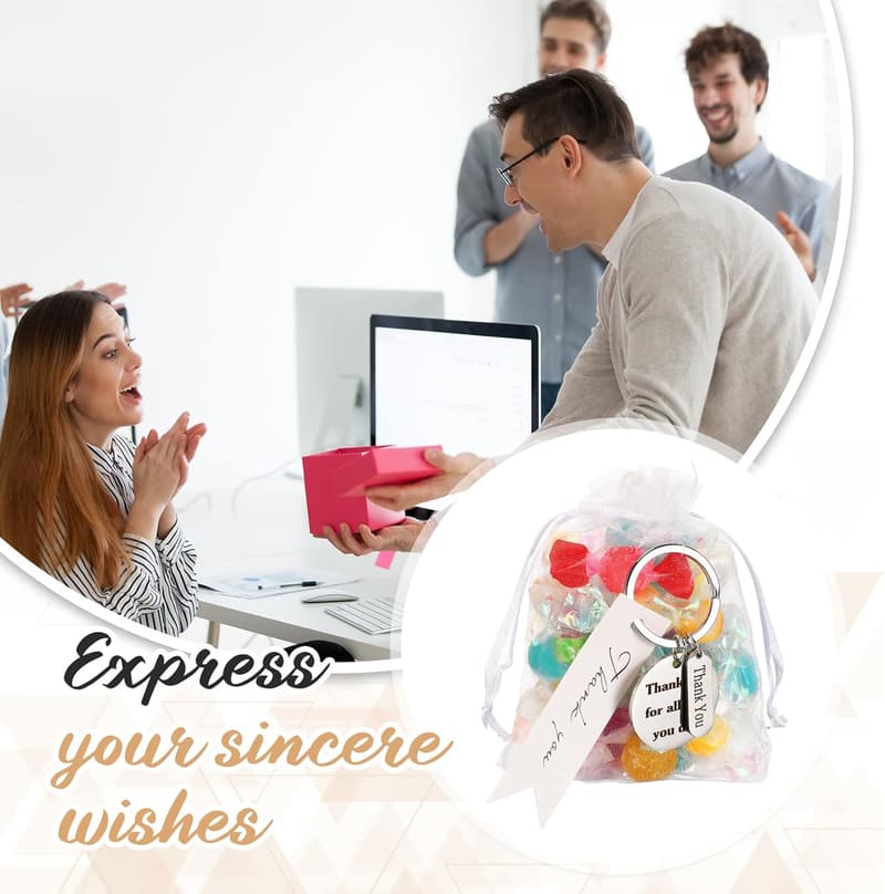 Employee Appreciation Keychains - 72-Pc Bulk Thank You Gifts