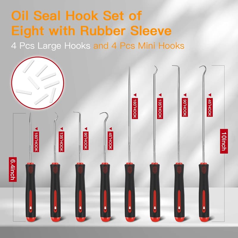 Precision Oil Seal Pick Set - 8 Piece Automotive Tool