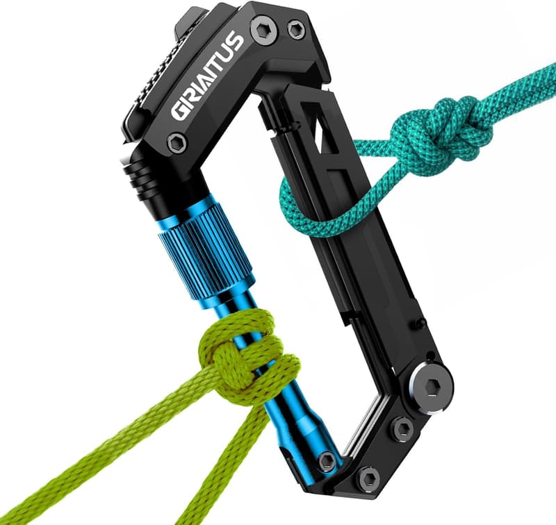 EDC Carabiner Multitool with Pocket Knives for Camping