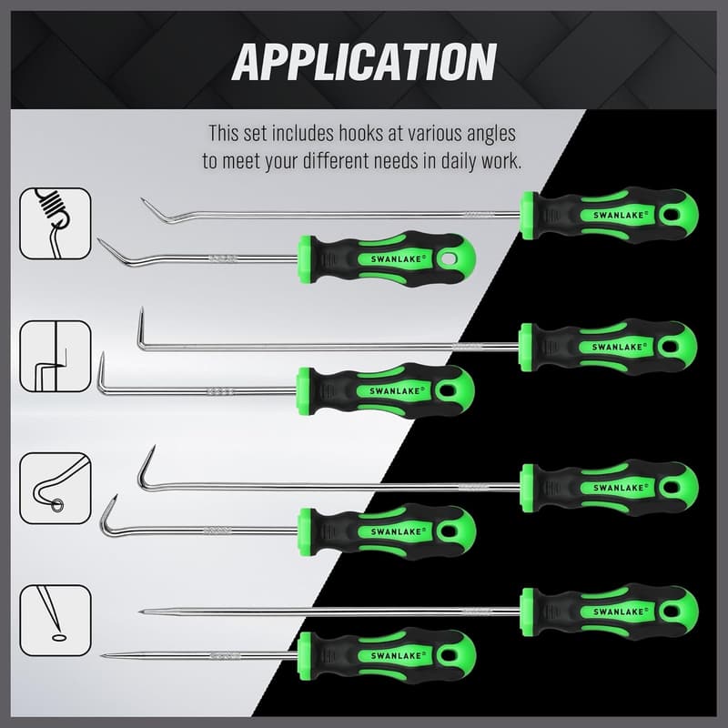 Precision Automotive Hook and Pick Tool Set - 8 Pieces