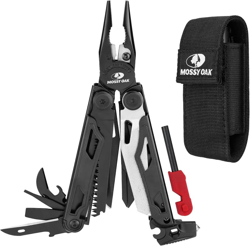 19-in-1 Stainless Steel Multitool with Sheath for Outdoor Survival
